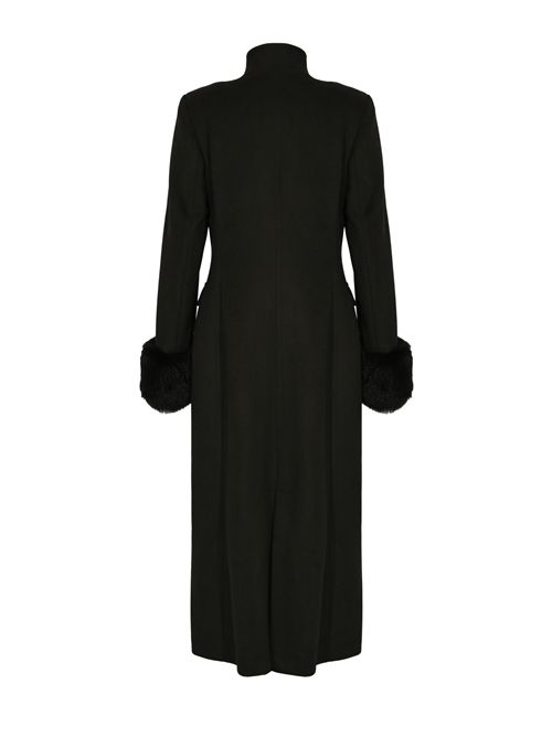 Cappotto CD1217 con inserti in pelliccia di volpe Nero YES LONDON | CD1217NERO